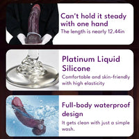 12.44in Dual Density Ejaculating Big Real Dildo Realistic Wide Penis Cock