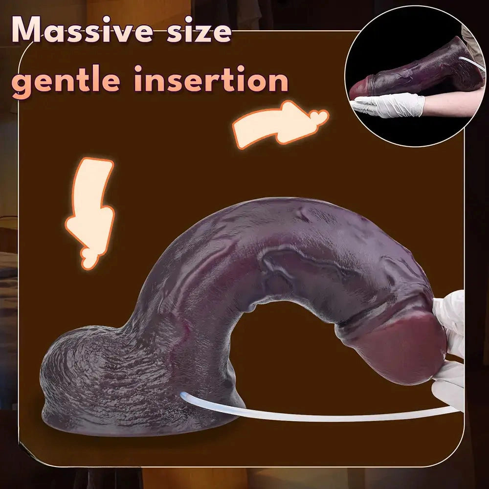 12.44in Dual Density Ejaculating Big Real Dildo Realistic Wide Penis Cock