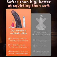 12.44in Dual Density Ejaculating Big Real Dildo Realistic Wide Penis Cock