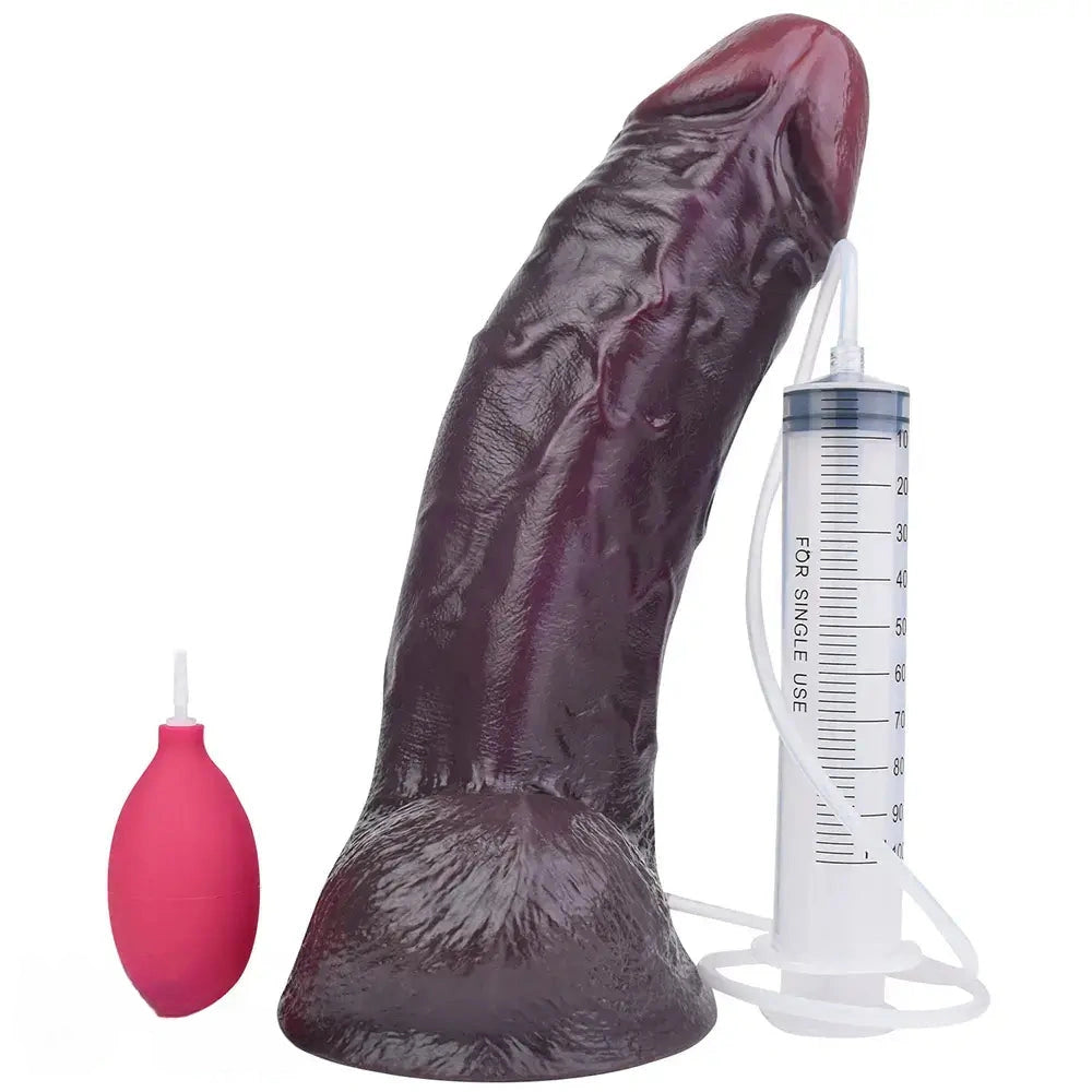 12.44in Dual Density Ejaculating Big Real Dildo Realistic Wide Penis Cock