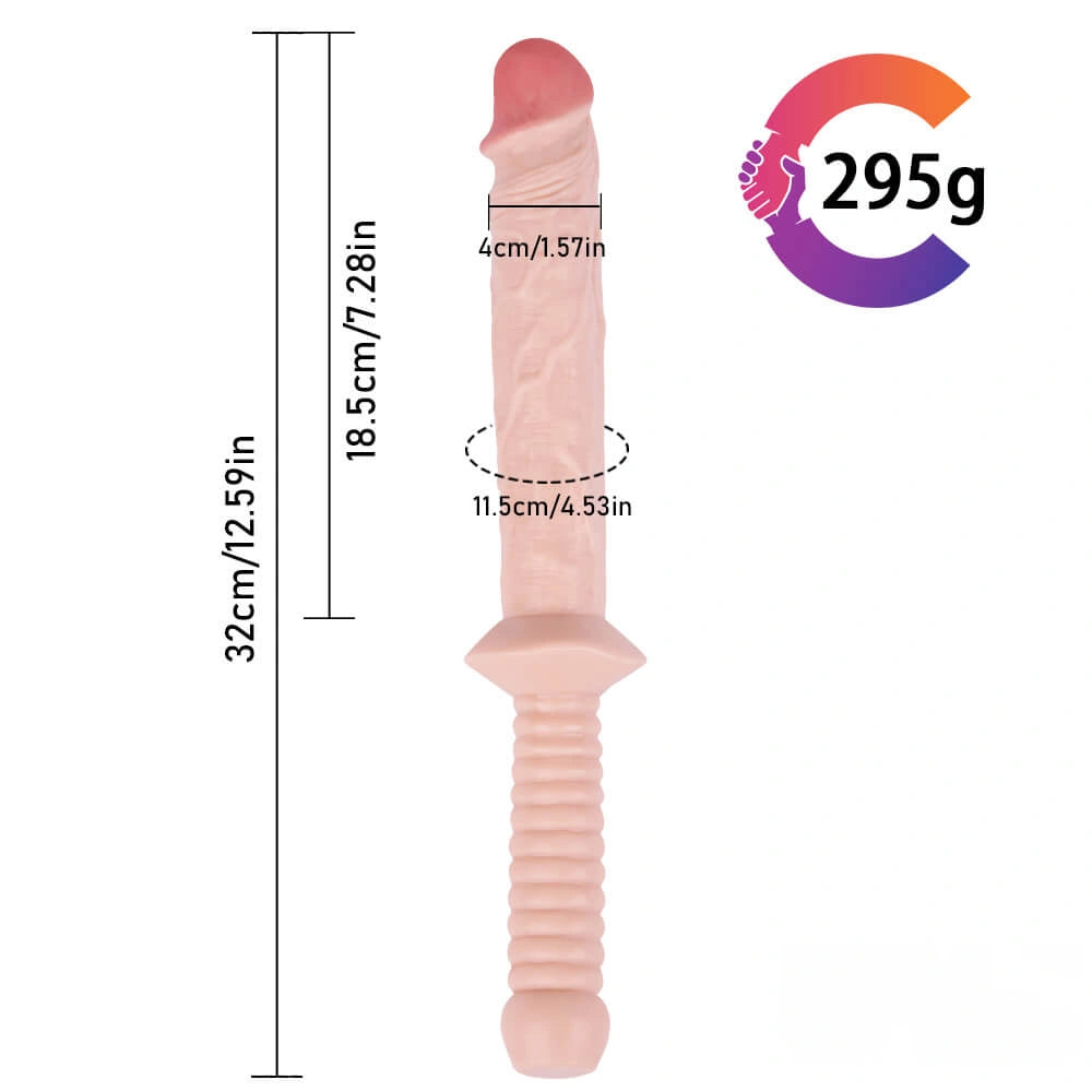 12.59in 15.35in Unique Sword Dildo Toy With Long Handle
