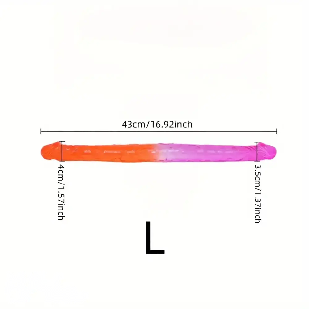 12.59in 16.92in Two-color Double Penetration Big Long Dildo For Anus