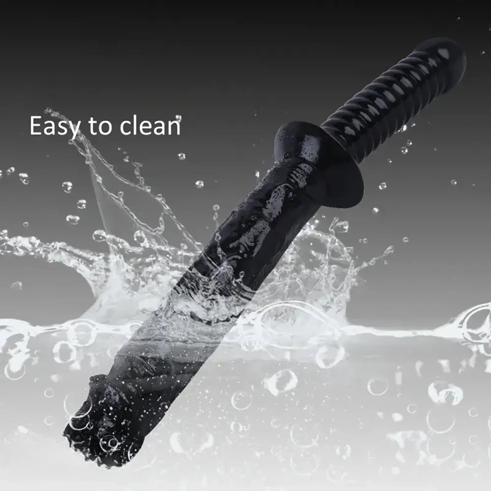 12.59in Extra Large Dual-Headed Handheld Solid Color Realistic Dildo