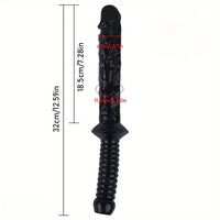 12.59in Extra Large Dual-Headed Handheld Solid Color Realistic Dildo