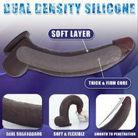 12.59in Fine Texture Real Skin Dual Density Soft Curved Dildo Adult Product