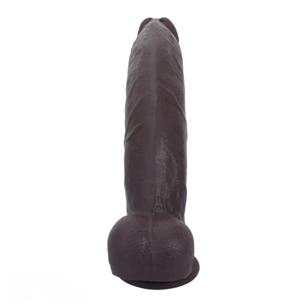 12.59in Fine Texture Real Skin Dual Density Soft Curved Dildo Adult Product
