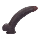 12.59in Fine Texture Real Skin Dual Density Soft Curved Dildo Adult Product