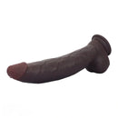 12.59in Fine Texture Real Skin Dual Density Soft Curved Dildo Adult Product