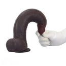 12.59in Fine Texture Real Skin Dual Density Soft Curved Dildo Adult Product