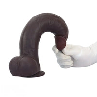 12.59in Fine Texture Real Skin Dual Density Soft Curved Dildo Adult Product