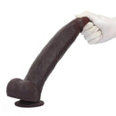 12.59in Fine Texture Real Skin Dual Density Soft Curved Dildo Adult Product