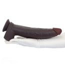 12.59in Fine Texture Real Skin Dual Density Soft Curved Dildo Adult Product
