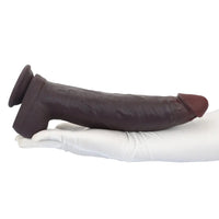 12.59in Fine Texture Real Skin Dual Density Soft Curved Dildo Adult Product