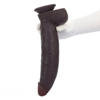12.59in Fine Texture Real Skin Dual Density Soft Curved Dildo Adult Product