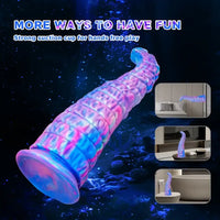 12.59in Monster Silicone Thick Tapered Head Raised Ridge Big Dildo