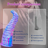 12.59in Monster Silicone Thick Tapered Head Raised Ridge Big Dildo