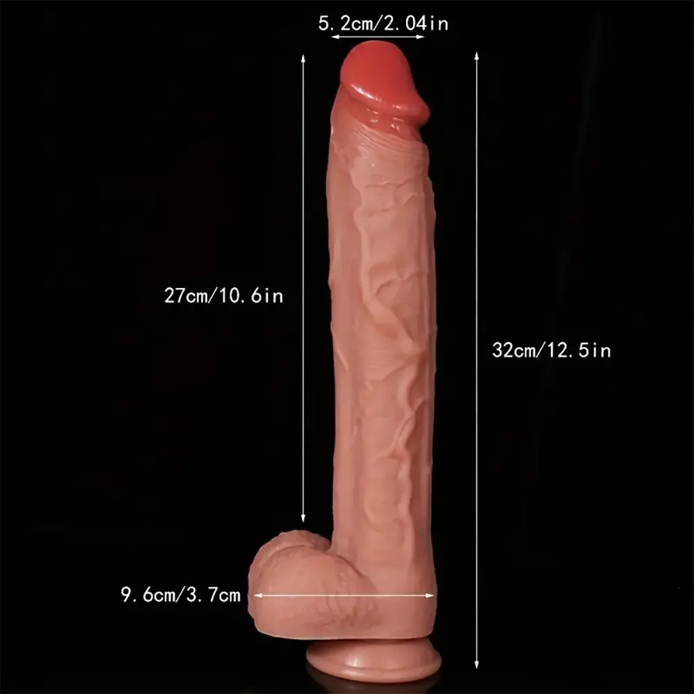 12.5in Realistic Lifelike Large Silicone Soft Dildo Female Sex Toy