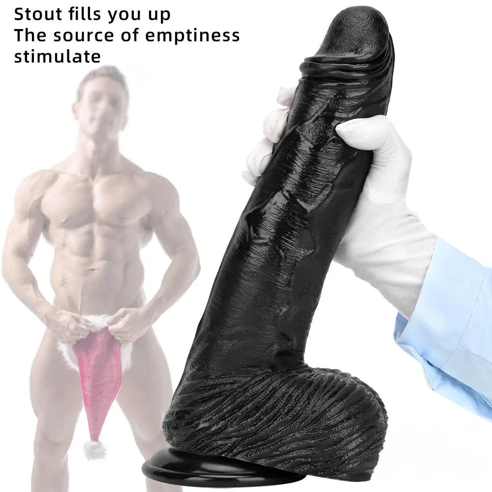 12.6in 14.17in Super Large Long Thick Black Real Anal Dildo For Adults