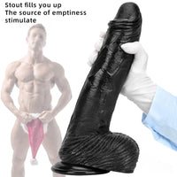 12.6in 14.17in Super Large Long Thick Black Real Anal Dildo For Adults