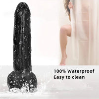 12.6in 14.17in Super Large Long Thick Black Real Anal Dildo For Adults