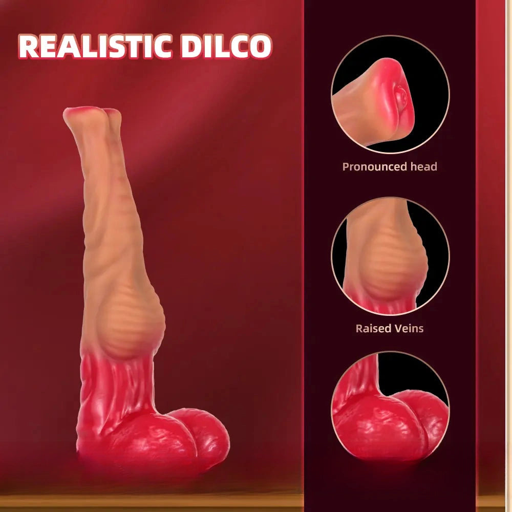12.6in 14.37in 15.94in SML Liquid Silicone Animal Horse Cock Dildo Sex Toy