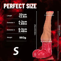 12.6in 14.37in 15.94in SML Liquid Silicone Animal Horse Cock Dildo Sex Toy