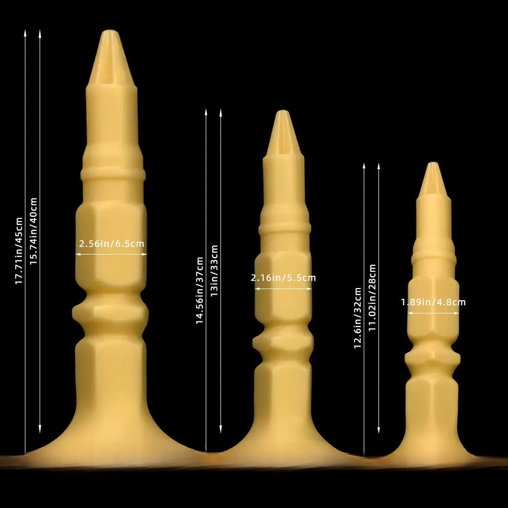 12.6in 14.56in 17.71in Pointed Tip Huge Long Silicone Soft Butt Plug Dildo