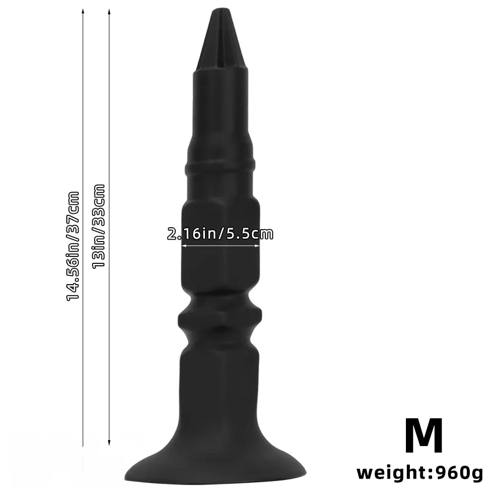 12.6in 14.56in 17.71in Pointed Tip Huge Long Silicone Soft Butt Plug Dildo