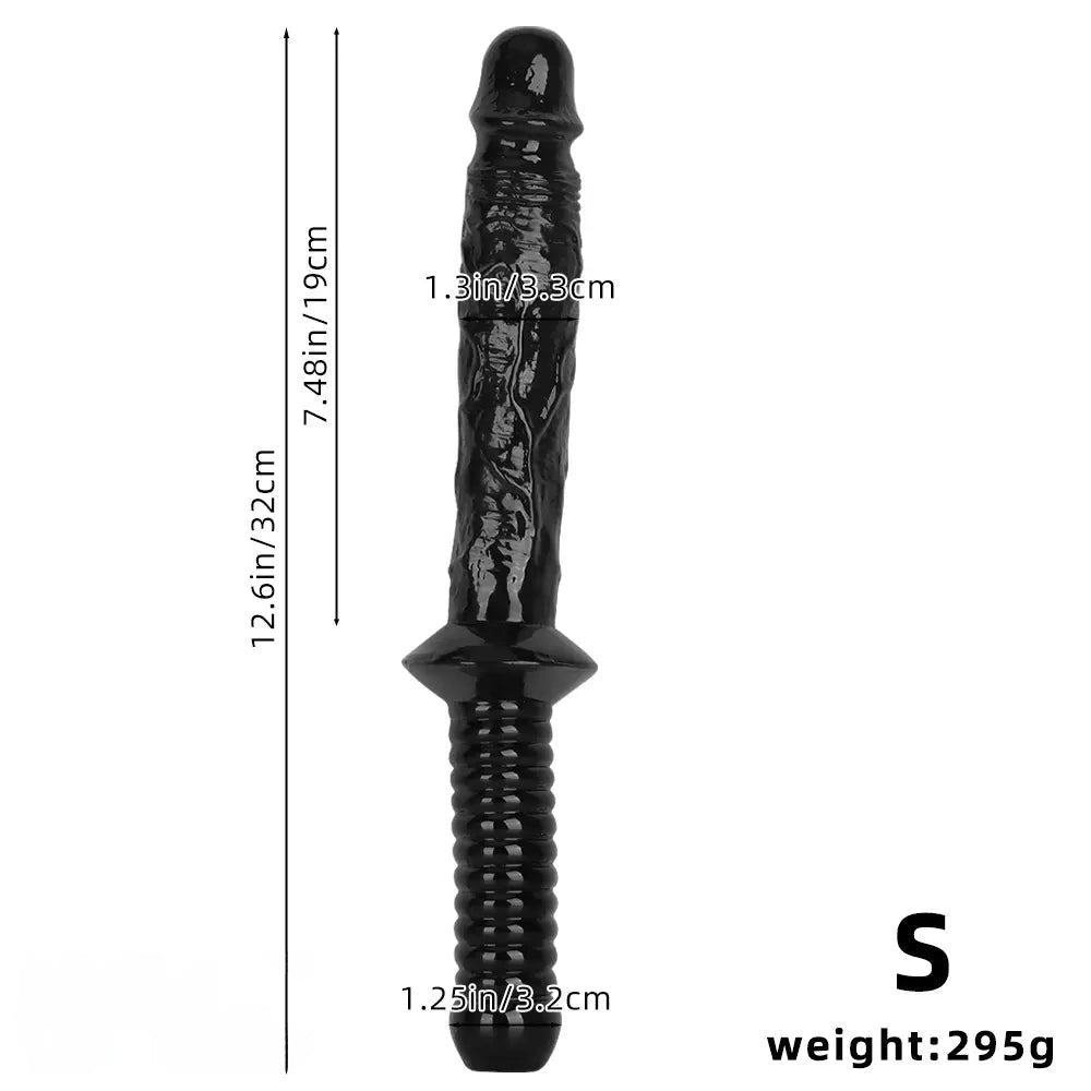 12.6in 15.15in Big PVC Sword Dildo With handle Anal Masturbator For Men