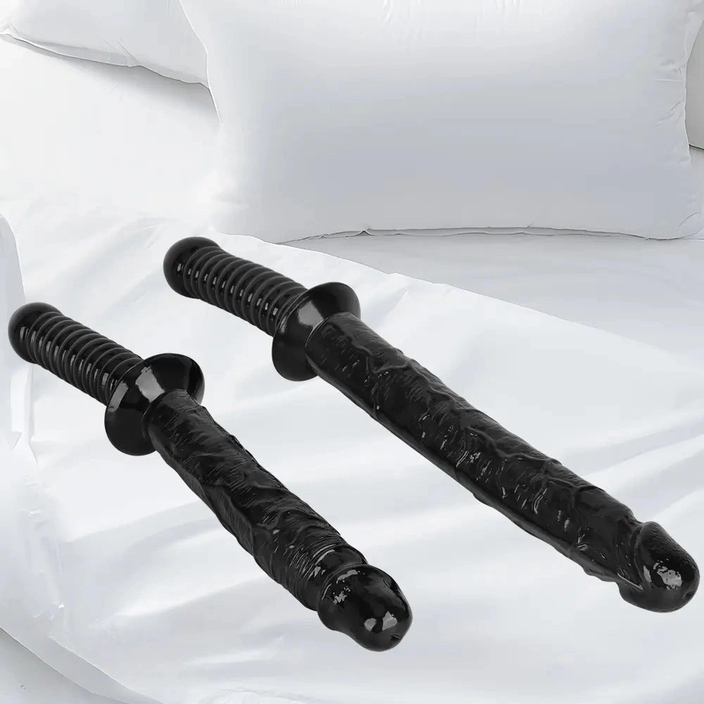 12.6in 15.15in Big PVC Sword Dildo With handle Anal Masturbator For Men
