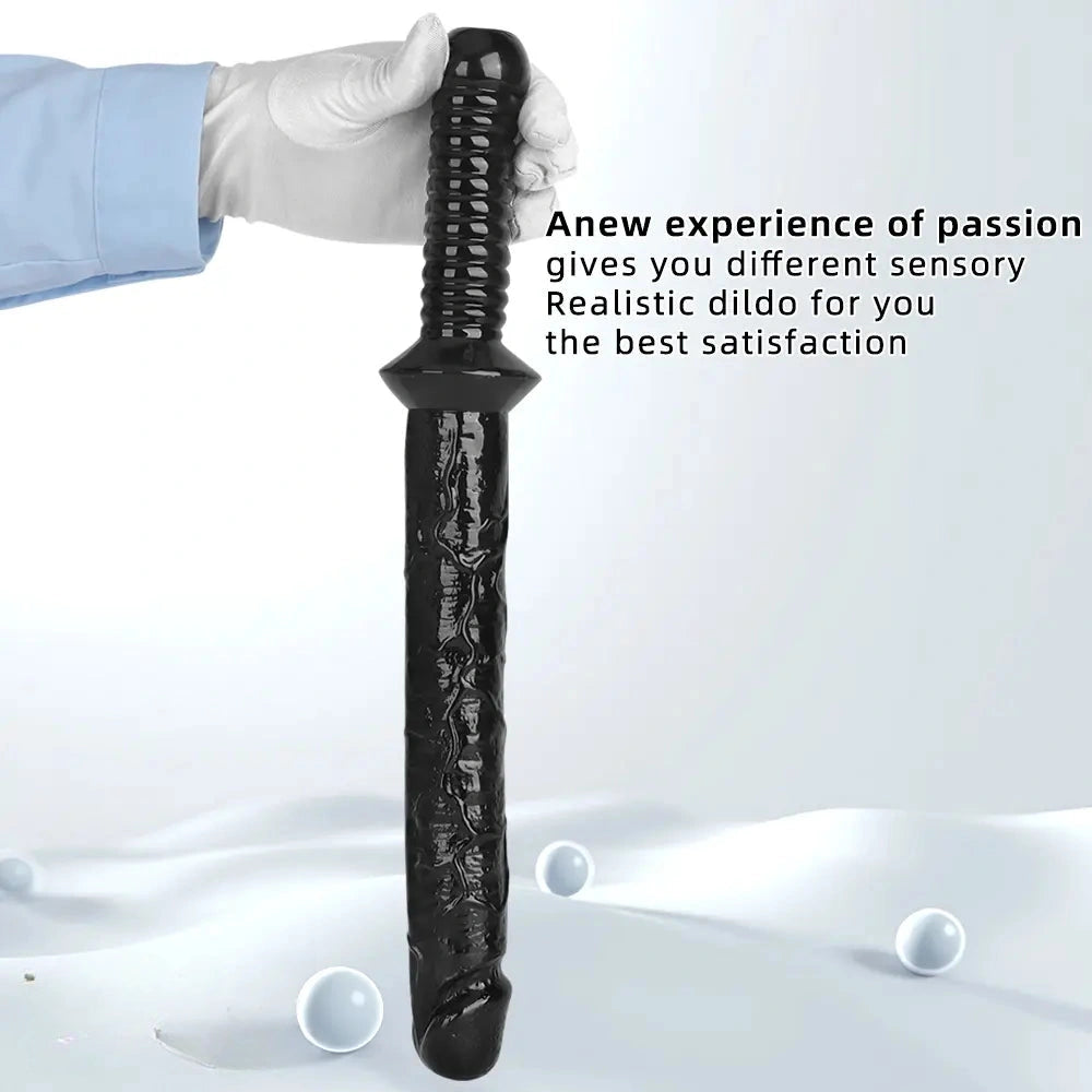 12.6in 15.15in Big PVC Sword Dildo With handle Anal Masturbator For Men
