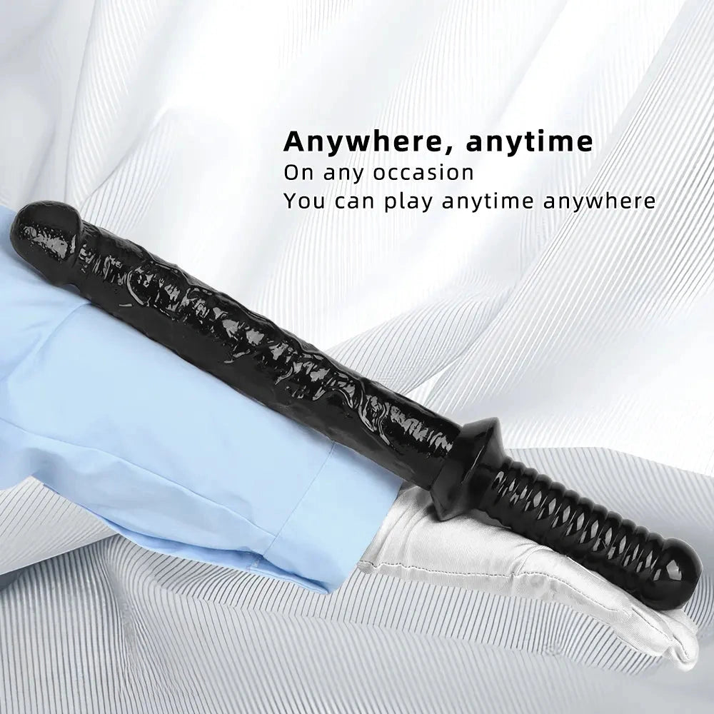 12.6in 15.15in Big PVC Sword Dildo With handle Anal Masturbator For Men
