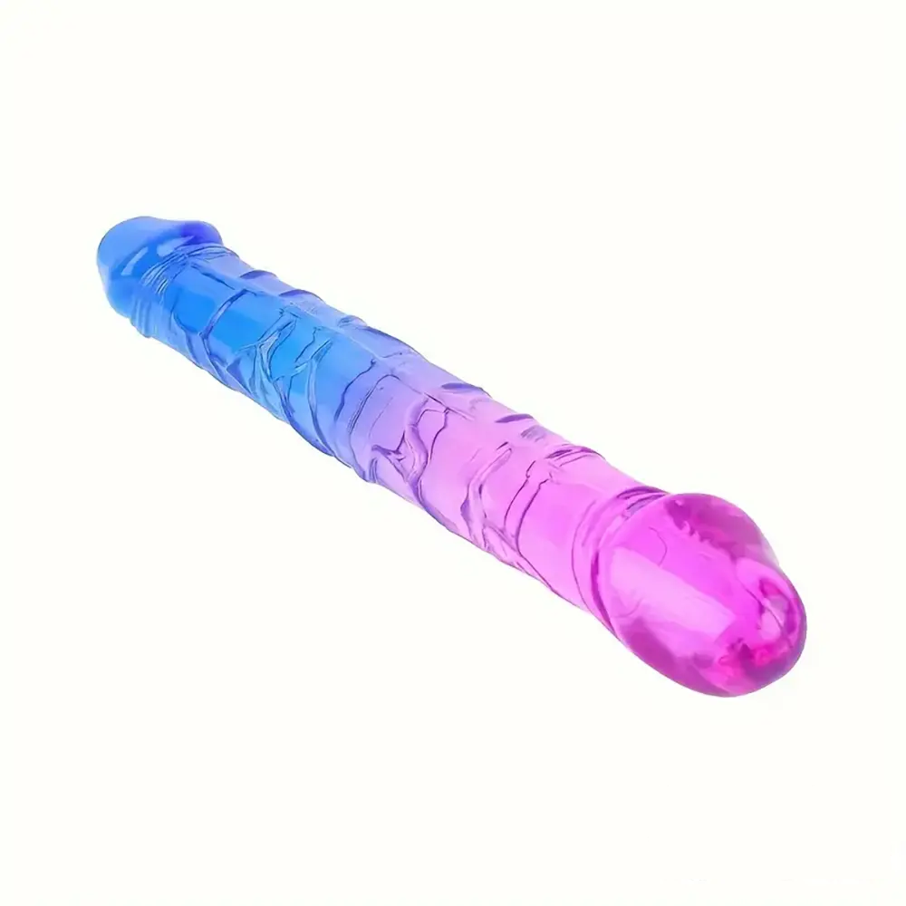 12.6in 17.32in Gradient Color Big Double Heads Dildo For G-Spot Vaginal Sex