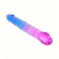 12.6in 17.32in Gradient Color Big Double Heads Dildo For G-Spot Vaginal Sex