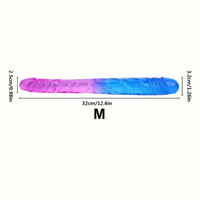 12.6in 17.32in Gradient Color Big Double Heads Dildo For G-Spot Vaginal Sex