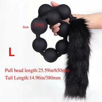 12.6in 18.9in 25.59in Long Anal Beads BDSM Tail Big Butt Plug Dildo