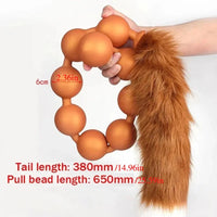 12.6in 18.9in 25.59in Long Anal Beads BDSM Tail Big Butt Plug Dildo