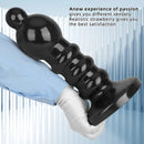 12.6in Black Pull Beads Thick Big Head Penis Anal Plug PVC Dildo
