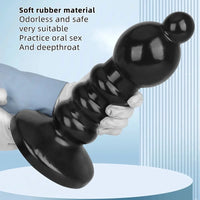 12.6in Black Pull Beads Thick Big Head Penis Anal Plug PVC Dildo