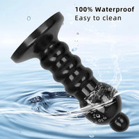 12.6in Black Pull Beads Thick Big Head Penis Anal Plug PVC Dildo