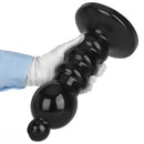 12.6in Black Pull Beads Thick Big Head Penis Anal Plug PVC Dildo
