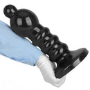12.6in Black Pull Beads Thick Big Head Penis Anal Plug PVC Dildo