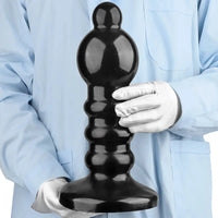12.6in Black Pull Beads Thick Big Head Penis Anal Plug PVC Dildo