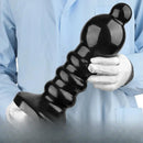 12.6in Black Pull Beads Thick Big Head Penis Anal Plug PVC Dildo