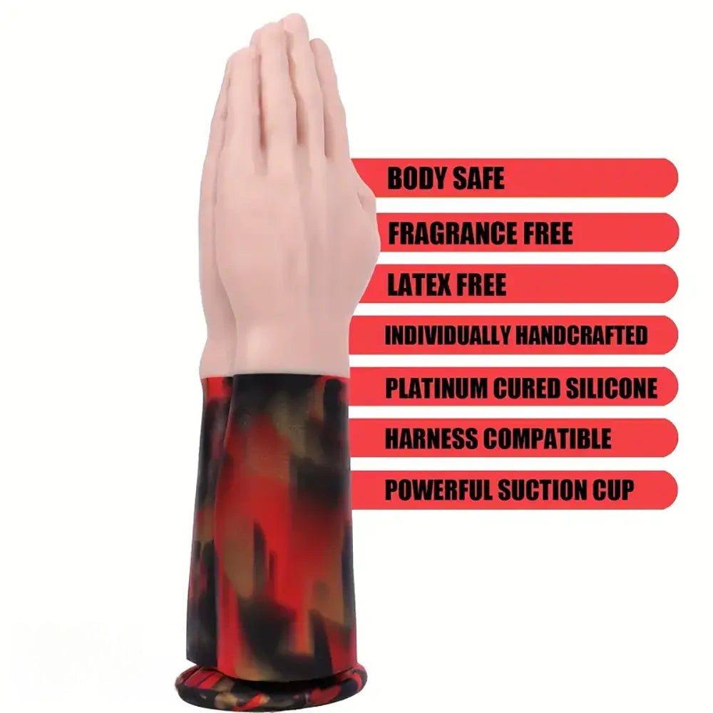 12.6in Double Fisting Realistic Hand Design Soft Liquid Silicone Dildo