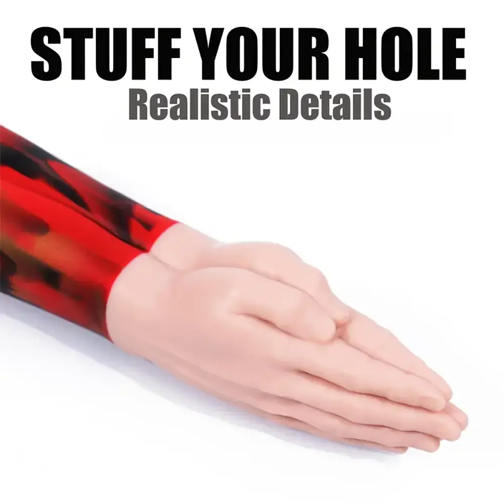 12.6in Double Fisting Realistic Hand Design Soft Liquid Silicone Dildo