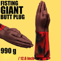 12.6in Double Fisting Realistic Hand Design Soft Liquid Silicone Dildo