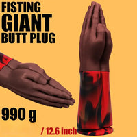 12.6in Double Fisting Realistic Hand Design Soft Liquid Silicone Dildo