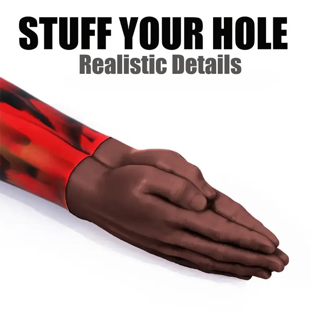 12.6in Double Fisting Realistic Hand Design Soft Liquid Silicone Dildo