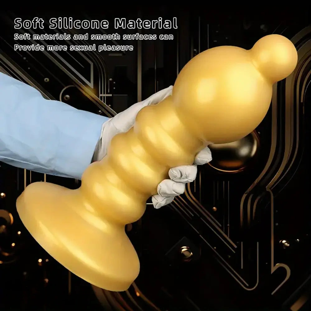 12.6in Huge Anal Beads Liquid Silicone Butt Plug Prostate Anal Dildo
